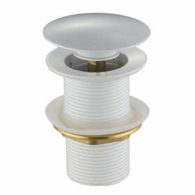 Korek umywalkowy klik klak mosiężny bez przelewu BIAŁY