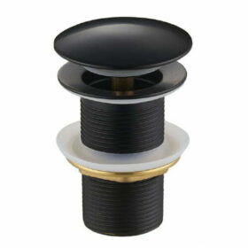 Korek umywalkowy klik klak mosiężny bez przelewu CZARNY