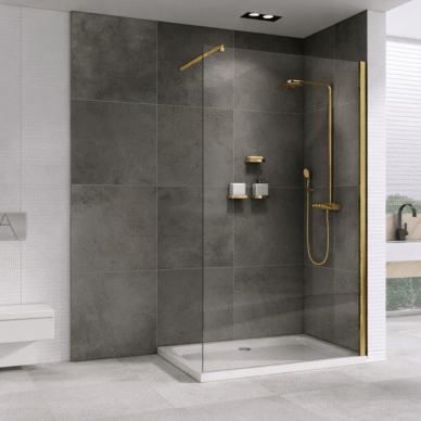 Ścianka prysznicowa WALK IN ZŁOTA 8mm D9 G - LEYDEN